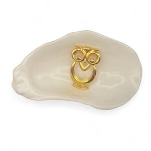 Vintage Gold Tone Owl Brooch